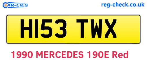 H153TWX are the vehicle registration plates.