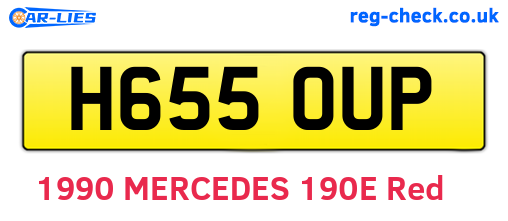 H655OUP are the vehicle registration plates.