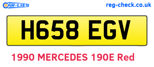 H658EGV are the vehicle registration plates.