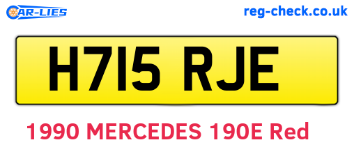 H715RJE are the vehicle registration plates.
