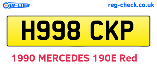 H998CKP are the vehicle registration plates.