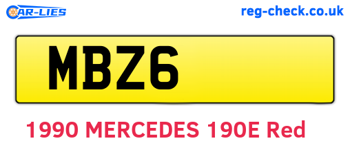 MBZ6 are the vehicle registration plates.