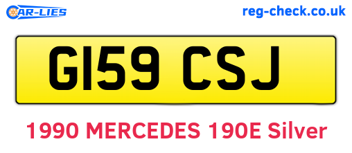 G159CSJ are the vehicle registration plates.