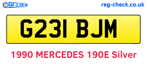 G231BJM are the vehicle registration plates.