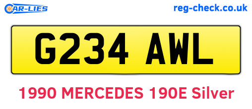G234AWL are the vehicle registration plates.