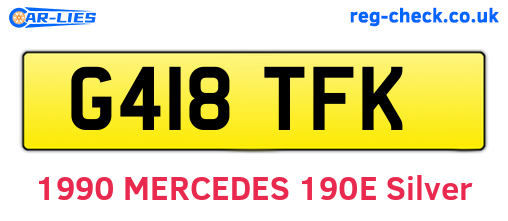 G418TFK are the vehicle registration plates.