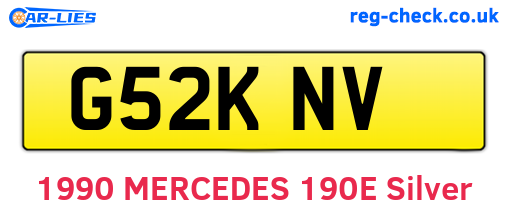G52KNV are the vehicle registration plates.