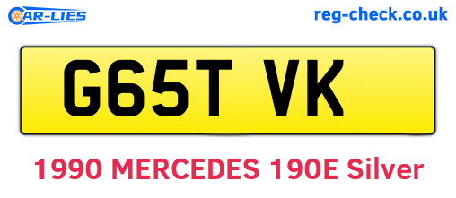 G65TVK are the vehicle registration plates.