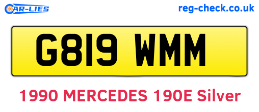 G819WMM are the vehicle registration plates.