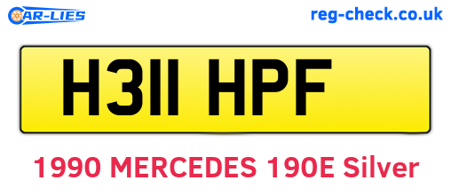 H311HPF are the vehicle registration plates.