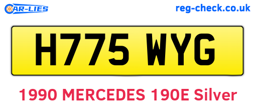 H775WYG are the vehicle registration plates.