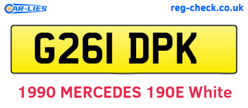 G261DPK are the vehicle registration plates.