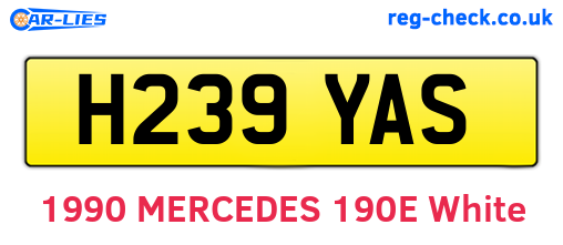 H239YAS are the vehicle registration plates.