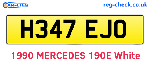 H347EJO are the vehicle registration plates.