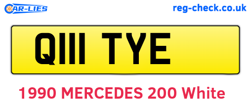 Q111TYE are the vehicle registration plates.