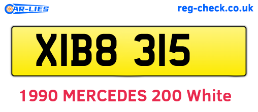 XIB8315 are the vehicle registration plates.