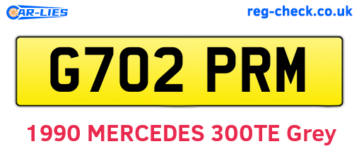 G702PRM are the vehicle registration plates.