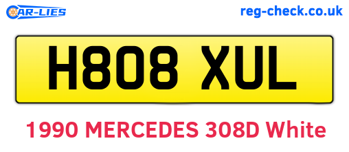 H808XUL are the vehicle registration plates.