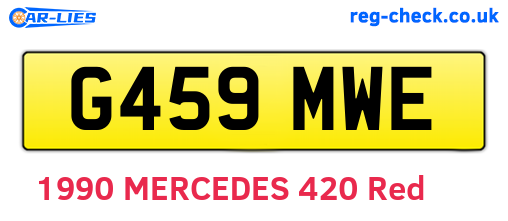 G459MWE are the vehicle registration plates.