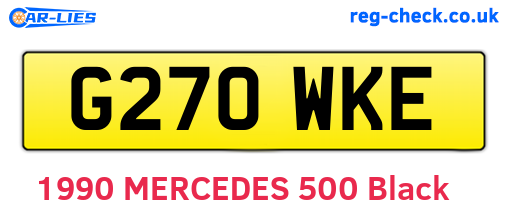 G270WKE are the vehicle registration plates.