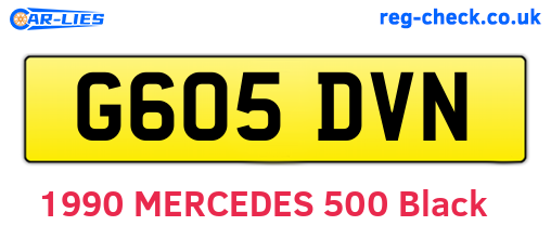 G605DVN are the vehicle registration plates.