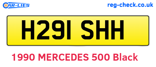 H291SHH are the vehicle registration plates.
