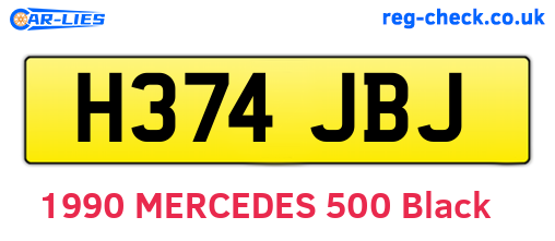 H374JBJ are the vehicle registration plates.