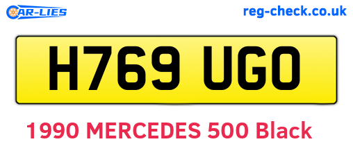 H769UGO are the vehicle registration plates.