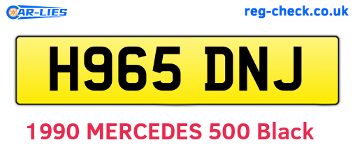 H965DNJ are the vehicle registration plates.