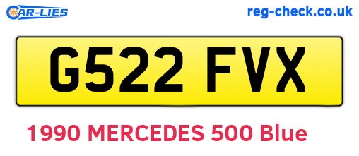 G522FVX are the vehicle registration plates.