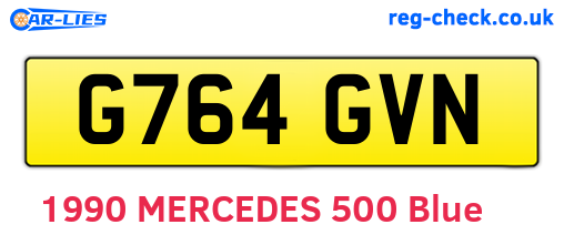 G764GVN are the vehicle registration plates.