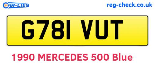 G781VUT are the vehicle registration plates.
