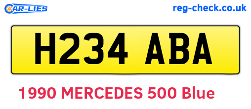 H234ABA are the vehicle registration plates.