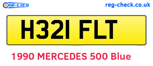 H321FLT are the vehicle registration plates.