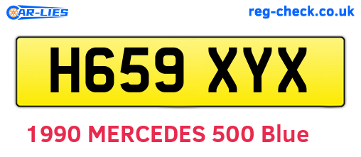 H659XYX are the vehicle registration plates.