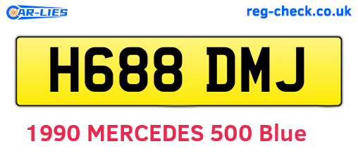 H688DMJ are the vehicle registration plates.