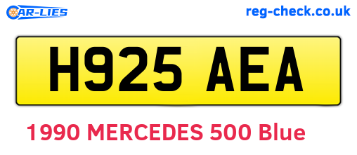 H925AEA are the vehicle registration plates.