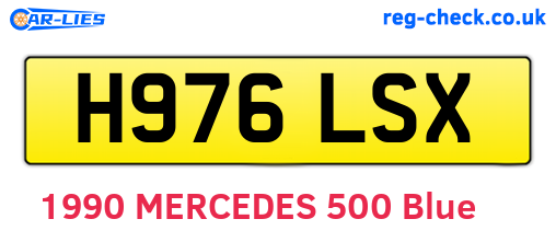 H976LSX are the vehicle registration plates.