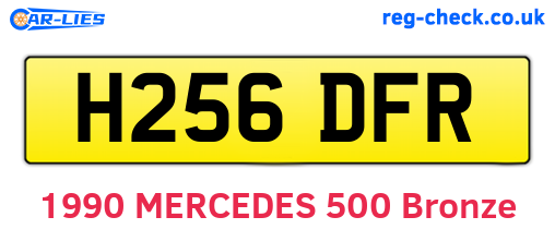 H256DFR are the vehicle registration plates.