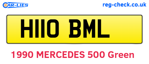 H110BML are the vehicle registration plates.