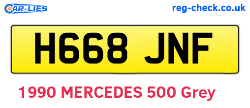 H668JNF are the vehicle registration plates.