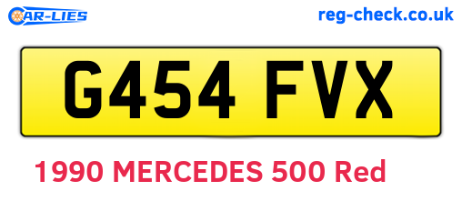 G454FVX are the vehicle registration plates.