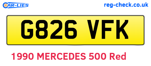 G826VFK are the vehicle registration plates.