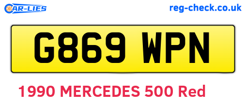 G869WPN are the vehicle registration plates.