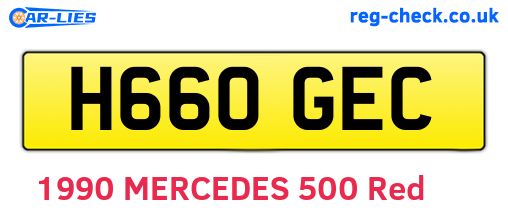 H660GEC are the vehicle registration plates.