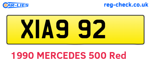XIA992 are the vehicle registration plates.