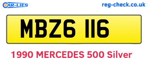 MBZ6116 are the vehicle registration plates.