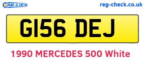 G156DEJ are the vehicle registration plates.