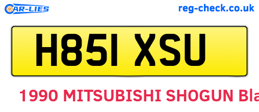 H851XSU are the vehicle registration plates.