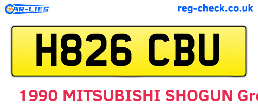 H826CBU are the vehicle registration plates.